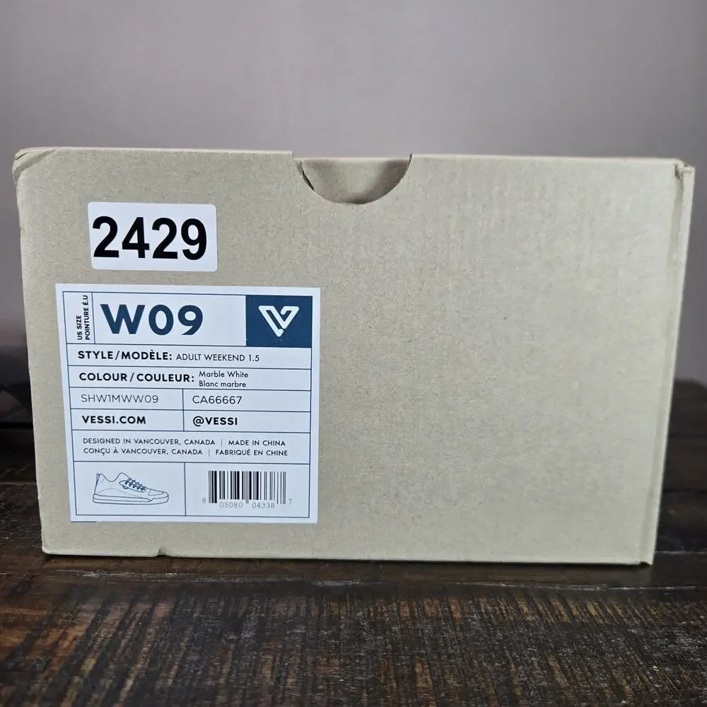Vessi Weekend 1.5 Sneaker Womens Size 9 Waterproof Shoes Marble White